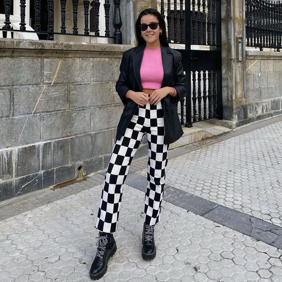 Zara Checkerboard Print Pants NWT - Picture 14 of 17
